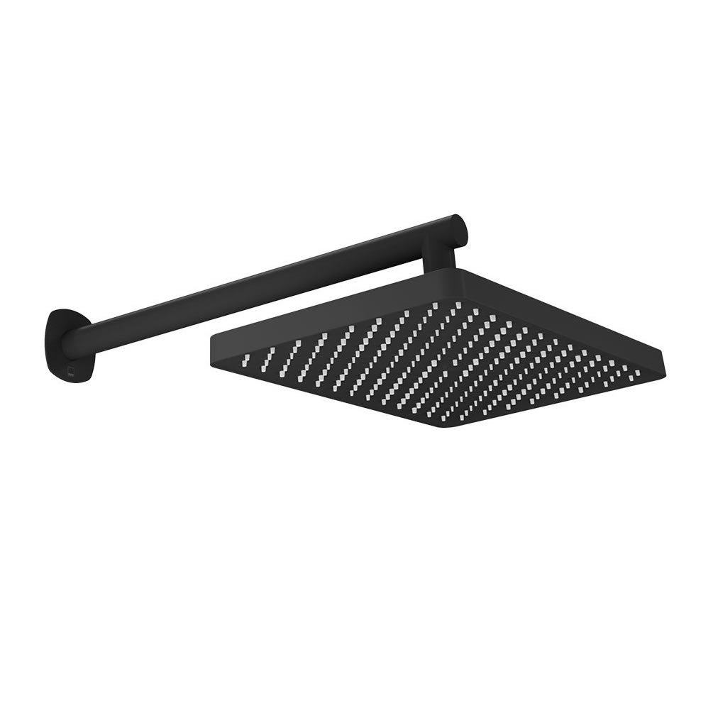 Vado Cameo Matt Black Shower Head & Wall Mounted Arm